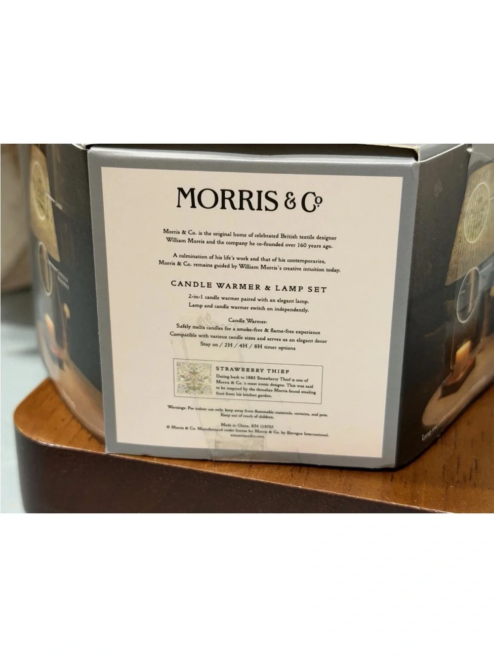 NEW! Morris & Co STRAWBERRY THIEF Candle Warmer & Lamp Set- STUNNING!